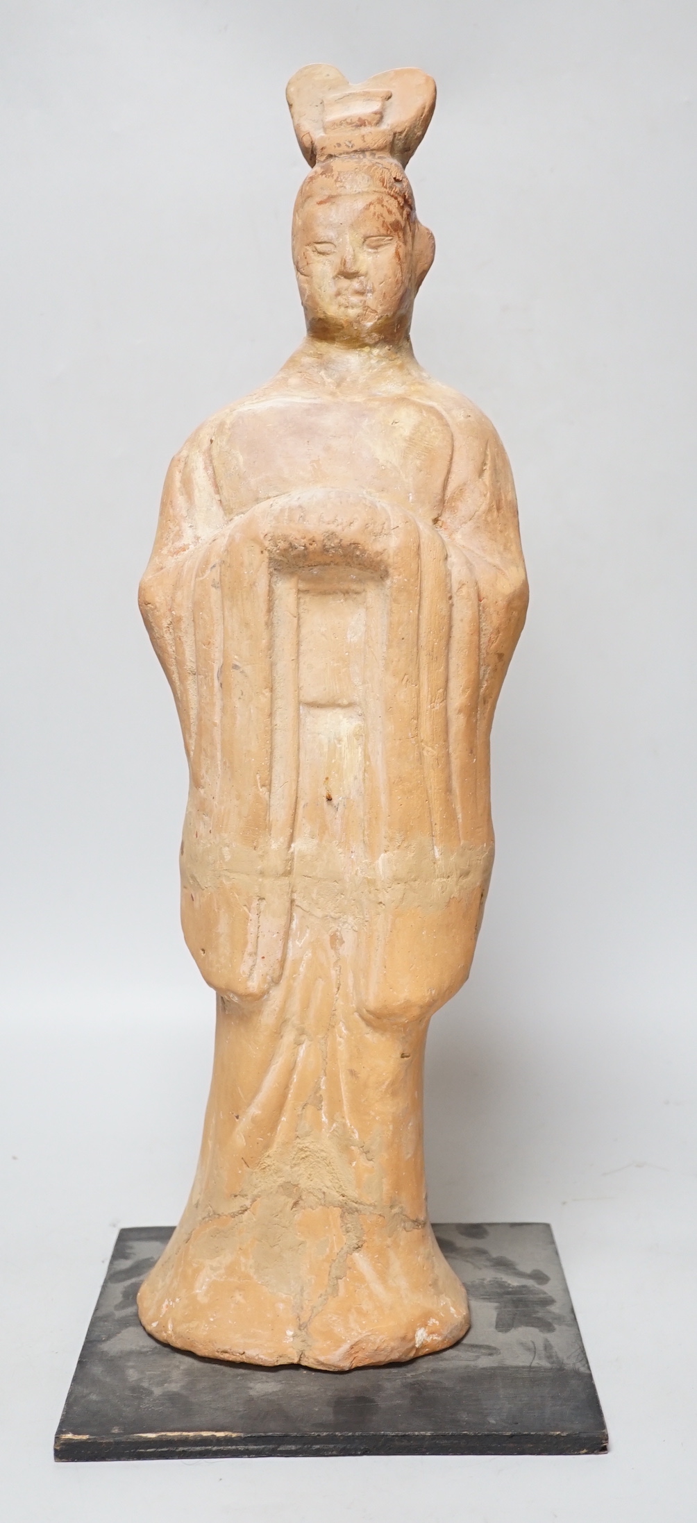 A large Chinese terracotta figure, Tang style, 55cm